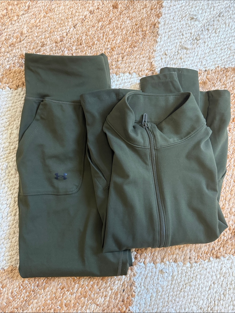 Under Armour Olive Green Women's Track Jacket and Joggers